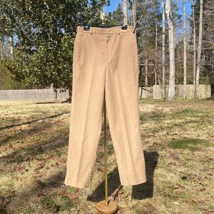 Vintage 90s Lands' End Tan Corduroy Pleated Slacks